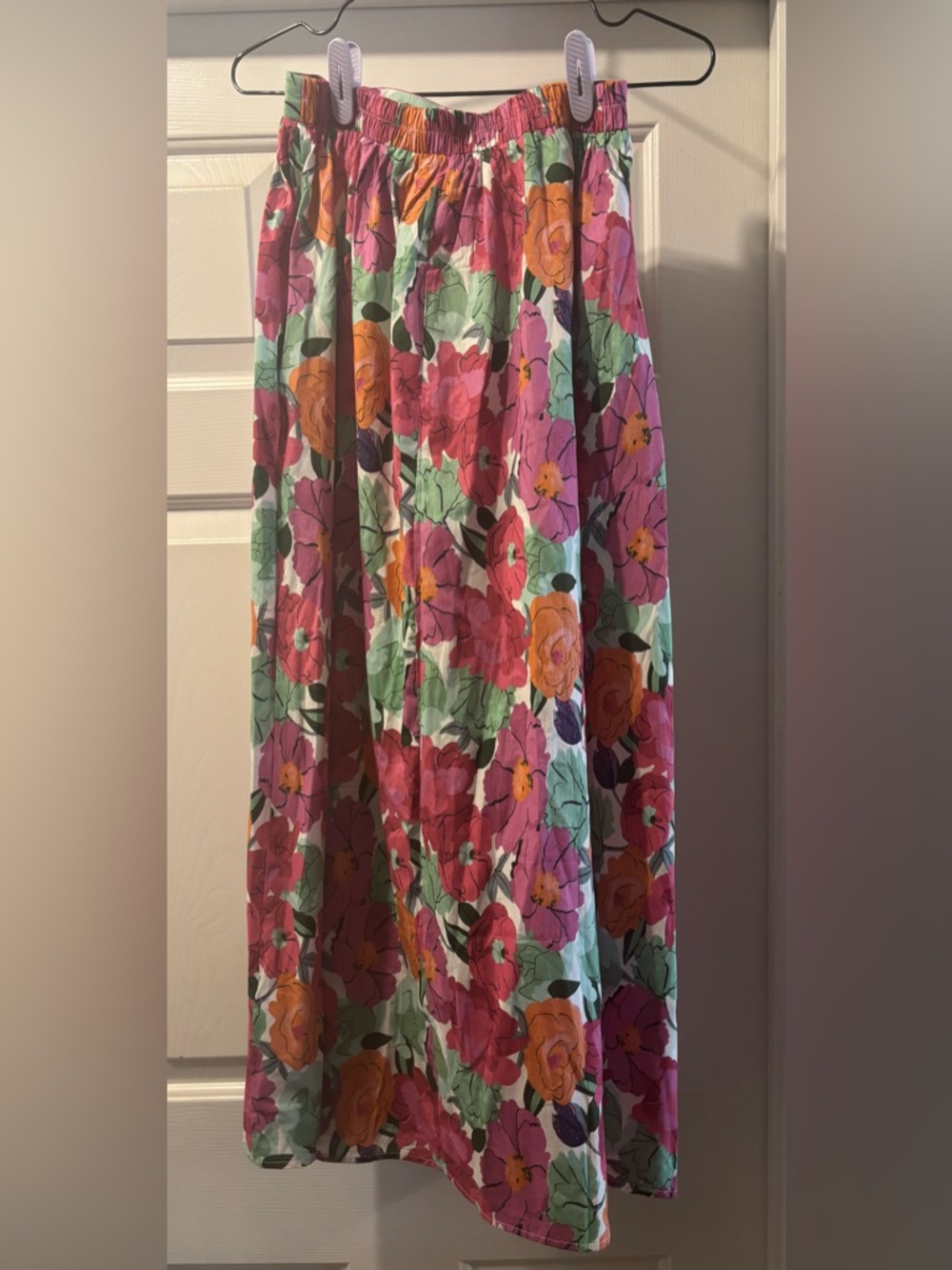 Floral Maxi Skirt – Pink & Mint Flower Print